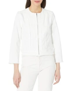 Liverpool Frayed Zip Jacket With 3/4 Length Sleeves