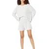 Eberjey Cozy Waffle - Henley Long Sleeve Short PJ Set