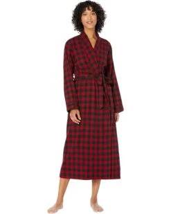 L.L.Bean Scotch Plaid Flannel Robe Unlined Plaid