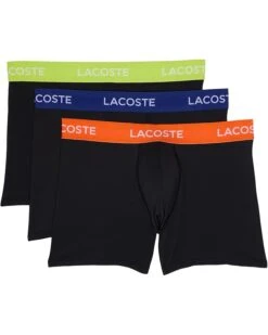 Lacoste 3-Pack Motion Microfiber Trunks With Colorful Waistband