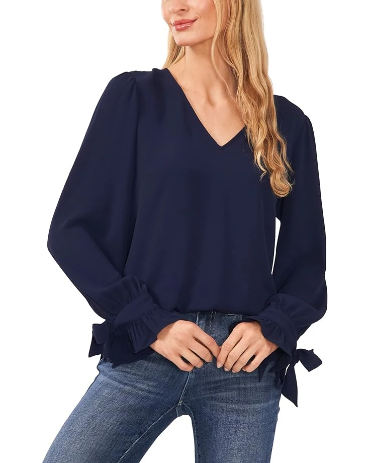 CeCe Long Sleeve V-Neck Tie Sleeve Blouse 3 CeCe Long Sleeve V-Neck Tie Sleeve Blouse