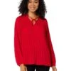 Vince Camuto Pleated Raglan Mock Neck Blouse