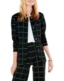 NIC+ZOE Petite Etched Plaid Jacket