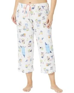 HUE Plus Size Kitchen Kitty Mess Sleep Capris