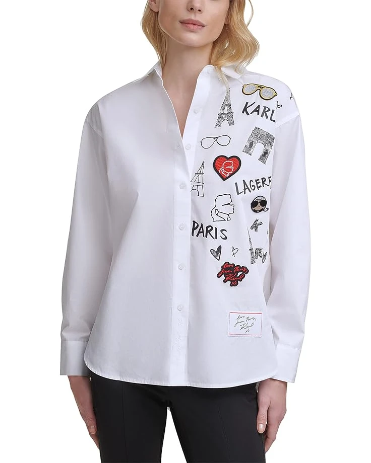 Karl Lagerfeld Paris White Shirt Scenic Logo 3 Karl Lagerfeld Paris White Shirt Scenic Logo