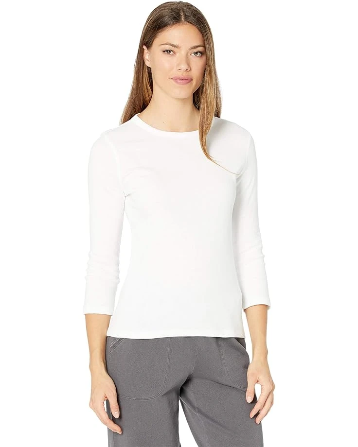 Lilla P 1x1 Rib 3/4 Sleeve Crewneck Tee 3 Lilla P 1x1 Rib 3/4 Sleeve Crewneck Tee
