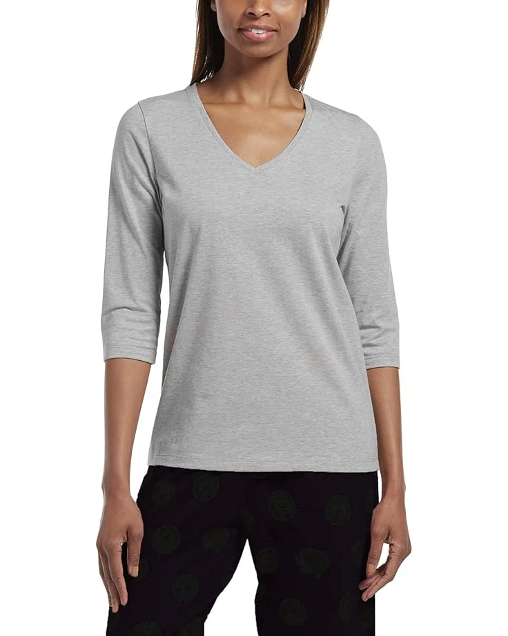 HUE 3/4 Sleeve V-Neck Sleep Tee 3 HUE 3/4 Sleeve V-Neck Sleep Tee