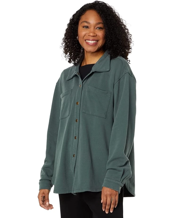 Mod-o-doc French Terry Long Sleeve Button-Down Shacket 3 Mod-o-doc French Terry Long Sleeve Button-Down Shacket