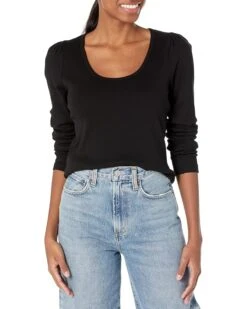 Michael Stars Jewel Puff Sleeve Top