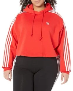 Adidas Originals Plus Size 3-Stripes Short Hoodie