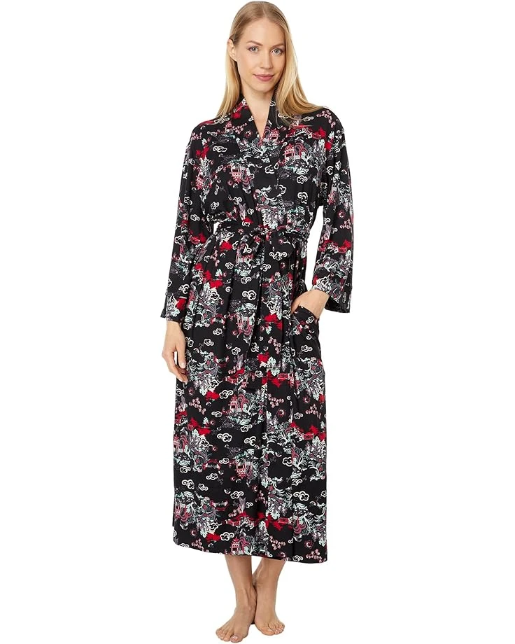 N By Natori Pagoda Printed Cozy Knit Robe 3 N By Natori Pagoda Printed Cozy Knit Robe