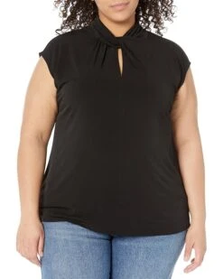 MICHAEL Michael Kors Plus Size Twist Neck Sleeveless Top