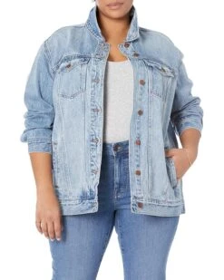 Madewell The Plus Oversized Trucker Jean Jacket In Kelson Wash