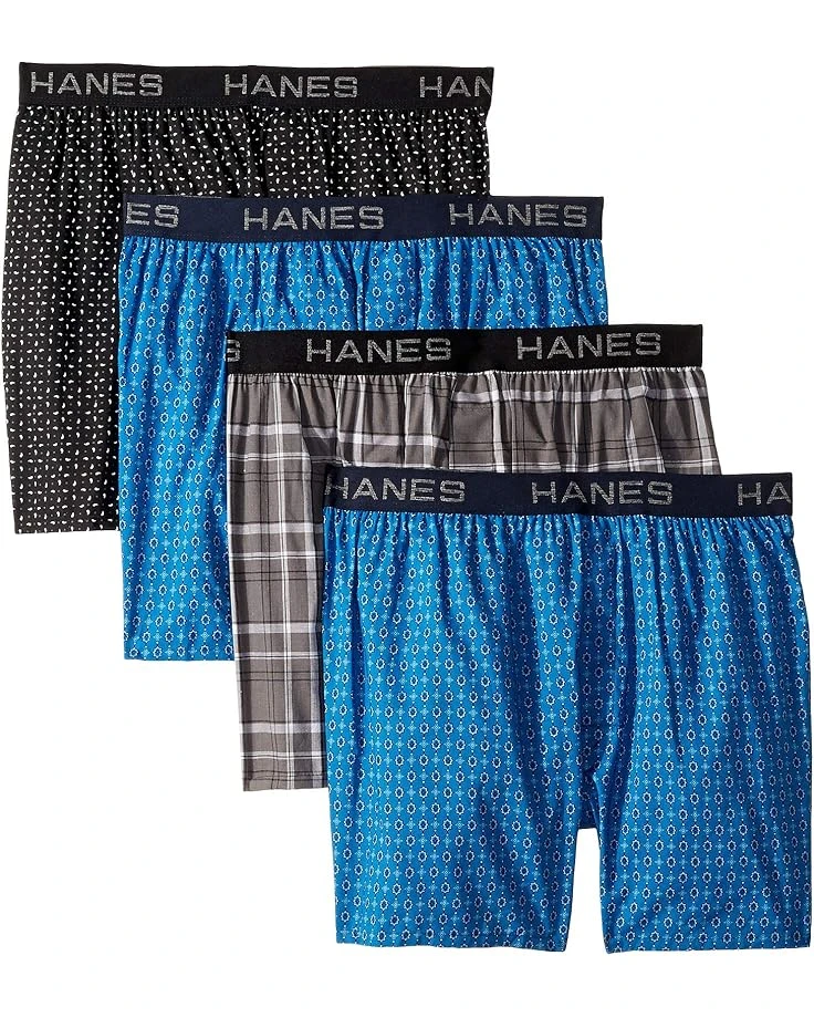 Hanes 4-Pack Core Cotton Plaid Boxers 3 Hanes 4-Pack Core Cotton Plaid Boxers