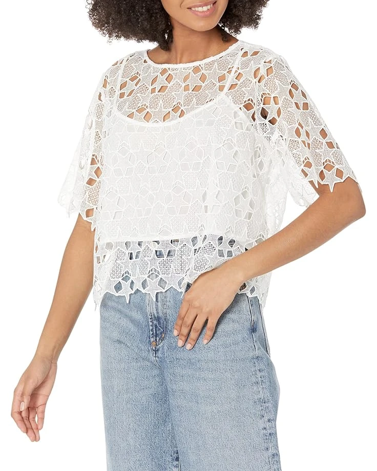 7 For All Mankind Lace Boxy Short Sleeve Top 3 7 For All Mankind Lace Boxy Short Sleeve Top