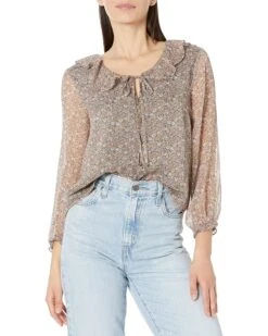 Lucky Brand Printed Chiffon Blouse